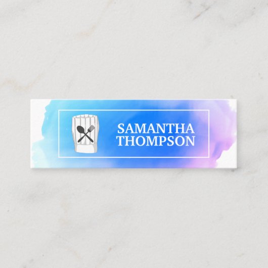 Kreativer Koch | Küchengeräte Wasserfarbe Mini Visitenkarte (Vorderseite)