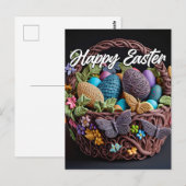 Kreativer Korb von Ostereiern Postkarte (Vorne/Hinten)