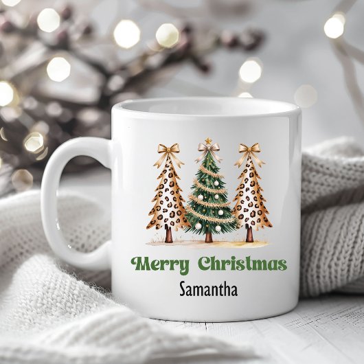 Kreativer Leopard Weihnachtsbaum Tasse mit individ