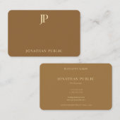 Kreativer moderner schlichter Goldmonogramm-Text Visitenkarte (Vorne/Hinten)