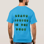 Kreativer Neontext mit kosmischem Muster T-Shirt (Rückseite)