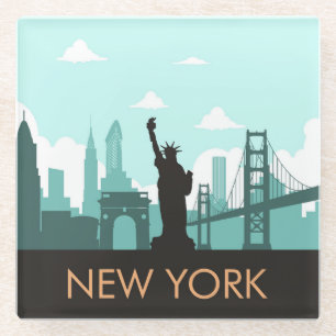Kreativer New Yorker Skyline Glasuntersetzer