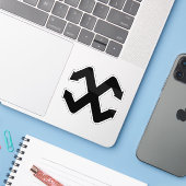 Kreativer Pfeil Buchstabe X Monogramm Aufkleber (Laptop mit iPhone)
