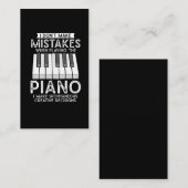 Kreativer Pianist Witty Piano Musiker Musik Lover Visitenkarte (Vorne/Hinten)