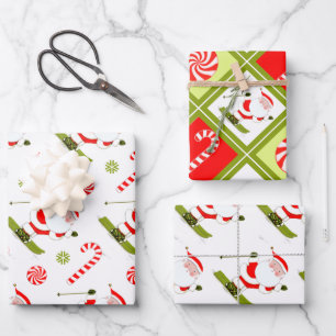 Kreativer Skiurlaub Ski Geschenkpapier Set