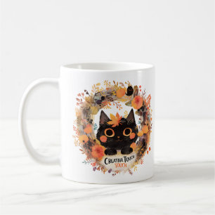 Kreativer Touch – Herbstkranz Katze Kaffeetasse
