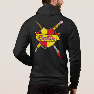 Kreativer Wappen-Schraubball-Grafik-Reißverschluss Hoodie