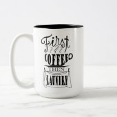 Kreativer Zitatentwurf der ersten Wäscherei des Zweifarbige Tasse (Links)