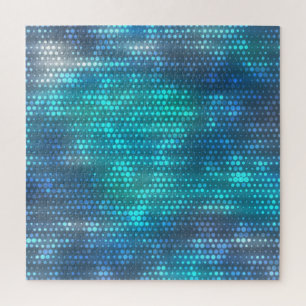 Kreatives, abstrakt-blaues Hintergrunddesign. Puzzle