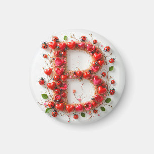 Kreatives Alphabet Buchstabe B mit Herzformen Magnet
