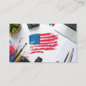 Kreatives amerikanisches Flag Art Design Visitenkarte (Vorderseite)