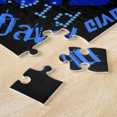 Kreatives blaues Monogramm Puzzle (Seite)