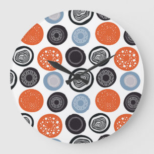 Kreatives, buntes geometrisches Kreismuster. Große Wanduhr