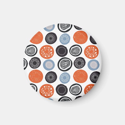 Kreatives, buntes geometrisches Kreismuster. Magnet (Vorne)