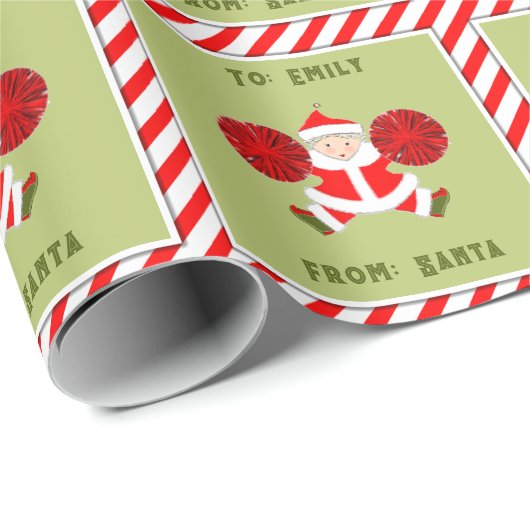Kreatives Cheerleader-Weihnachtsgeschenk Geschenkpapier (Rolleneckpunkt)