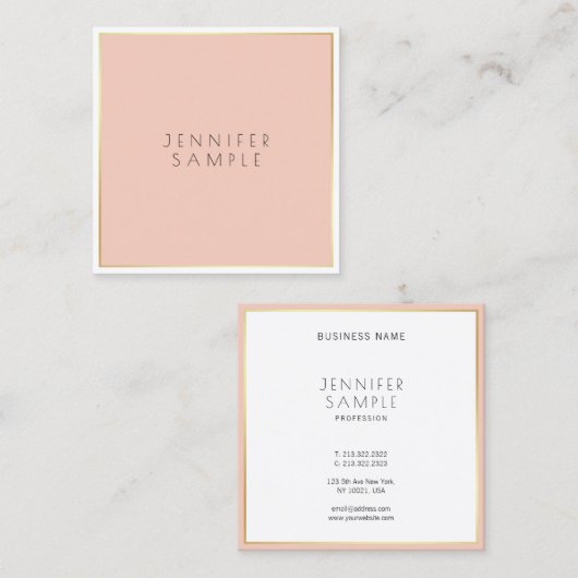 Kreatives Design Elegante Moderne, einfach Berufli Quadratische Visitenkarte (Vorne/Hinten)