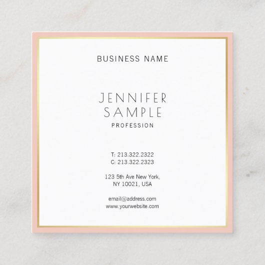 Kreatives Design Elegante Moderne, einfach Berufli Quadratische Visitenkarte (Rückseite)