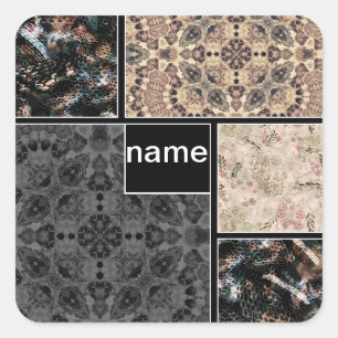 Kreatives Design für Ihren Fotos Text Ornamental S Quadratischer Aufkleber