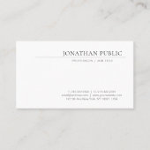 Kreatives Design Sauberes Weiß Trendy Schlicht Visitenkarte (Vorderseite)