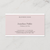 Kreatives Elegantes Minimalistisch Modernes Berufl Visitenkarte (Rückseite)