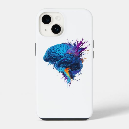 Kreatives farbenfrohes Gehirn-Design mit Spritzern iPhone Hülle (Rückseite)