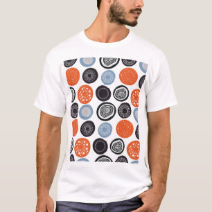 Kreatives, farbenfrohes geometrisches Kreis-Muster T-Shirt
