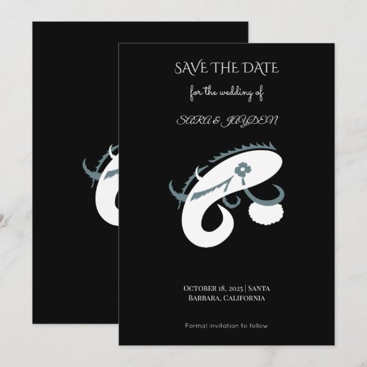 Kreatives Fischfang-Logo – modernes Angler-Design Save The Date (Vorne/Hinten)