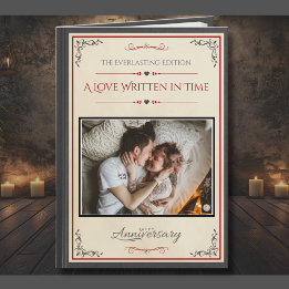 Kreatives Foto-Storybook zum Hochzeitstag für den Karte