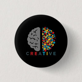 Kreatives Gehirn Farbige Gedanken Netzwerk Button