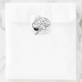 Kreatives Gehirnkunstwerk mit wissenschaftlichem T Quadratischer Aufkleber (Tasche)