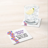 Kreatives Geschenk. Zitat von lustigen Künstlern Rechteckiger Pappuntersetzer (Vor Ort)