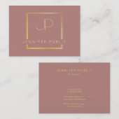 Kreatives Goldmonogramm-moderner Schablonen-Luxus Visitenkarte (Vorne/Hinten)