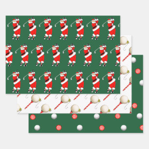 Kreatives Golf-Weihnachten Geschenkpapier Set