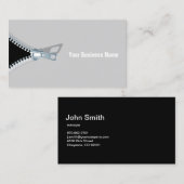 Kreatives Grau Zippered berufliches Visitenkarte (Vorne/Hinten)