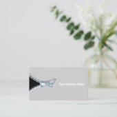 Kreatives Grau Zippered berufliches Visitenkarte (Stehend Vorderseite)