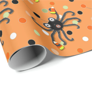 Kreatives Halloween-Spinne-Polka-Punkte Geschenkpapier