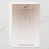 Kreatives Holzdesign Elegante Mit Monogramm Vorlag Briefpapier (Vorne/Hinten)
