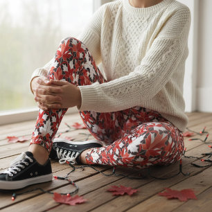 Kreatives kanadisches Ahornblatt-Muster ID1072 Leggings