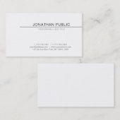 Kreatives Minimalistisches Design Elegante Weiß Mo Visitenkarte (Vorne/Hinten)