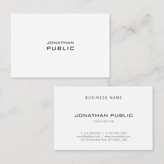 Kreatives Minimalistisches Design Moderne Schlicht Visitenkarte (Vorne/Hinten)