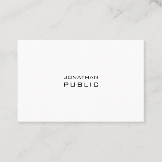 Kreatives Minimalistisches Design Moderne Schlicht Visitenkarte (Vorderseite)