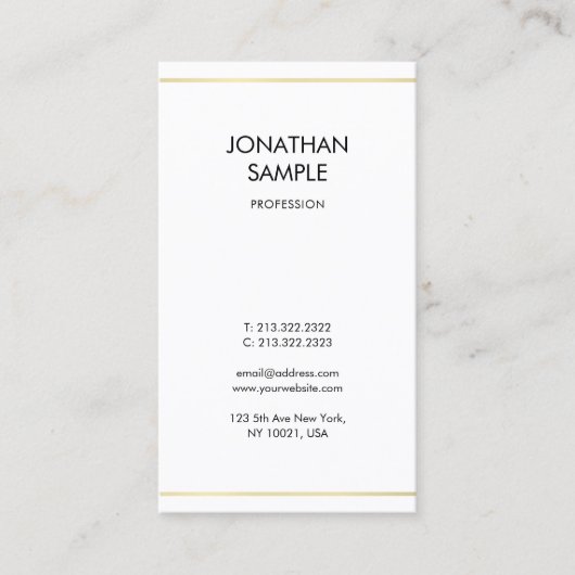 Kreatives Minimalistisches Design Modernes Berufli Visitenkarte (Vorderseite)