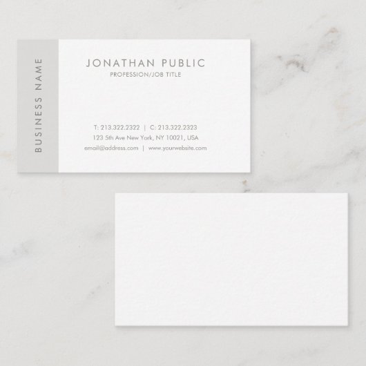 Kreatives Minimalistisches Design Modernes Schlich Visitenkarte (Vorne/Hinten)