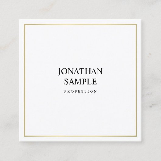 Kreatives minimalistisches Design Stilvolle Gold T Quadratische Visitenkarte (Vorderseite)