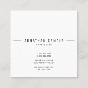 Kreatives Minimalistisches Design Trendy Template Quadratische Visitenkarte