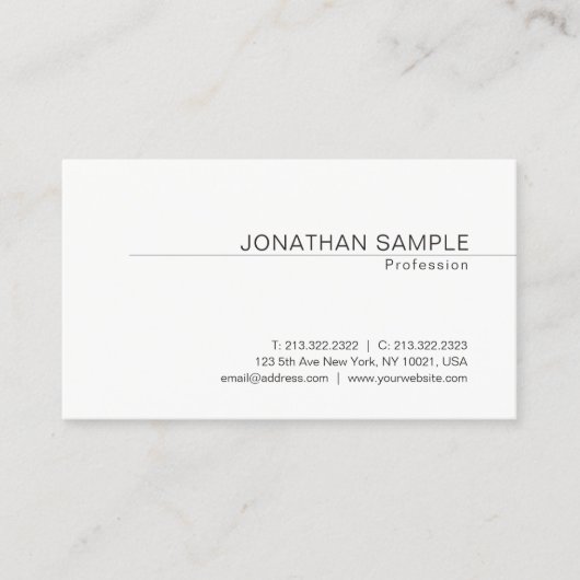 Kreatives Minimalistisches modernes Design Sauber Visitenkarte (Vorderseite)