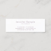 Kreatives modernes Design Einfaches Schlichtes Ber Mini Visitenkarte (Rückseite)