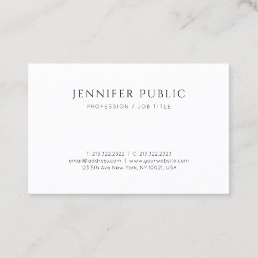 Kreatives modernes Design Einfaches Schlichtes Ber Visitenkarte (Vorderseite)