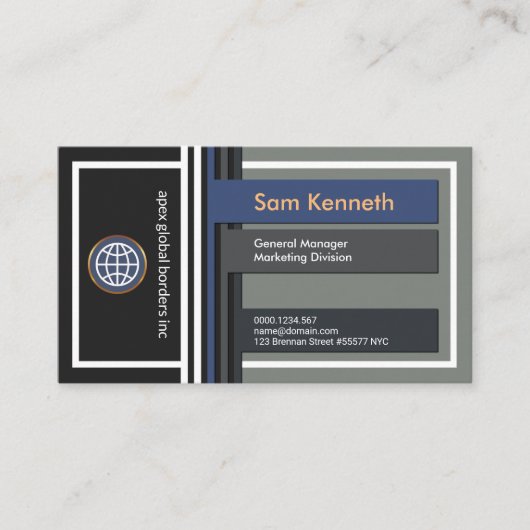 Kreatives modernes Schild beklebt Marketing mit Visitenkarte (Vorderseite)