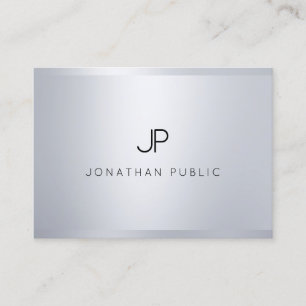 Kreatives Monogramm Glamour Silber Modern Schlicht Visitenkarte